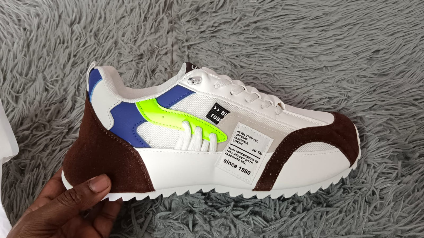 Breathable new mesh thick-soled Daddy Forrest Gump sports casual shoes -White camel color